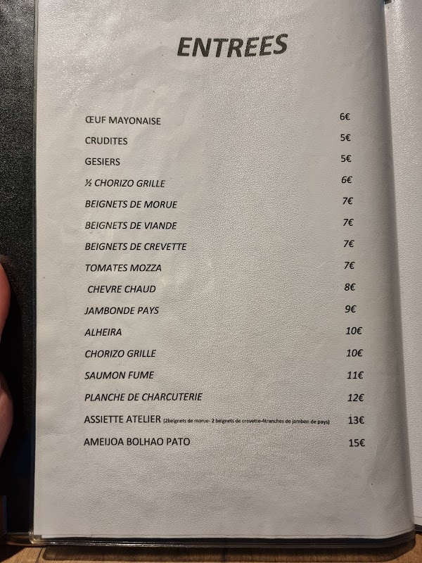 ATELIER 91 — menu
