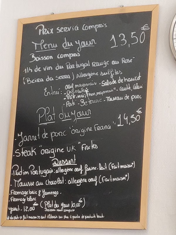BAR RESTAURANT COUTINHO — menu