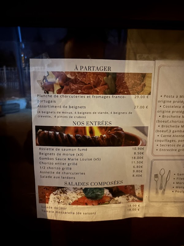 Chez Maria — menu