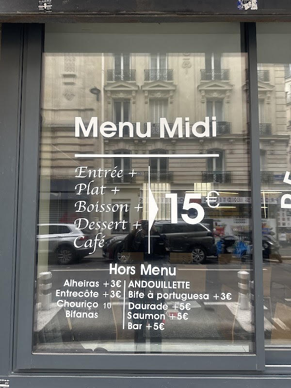 Le Soleil du Portugal — menu