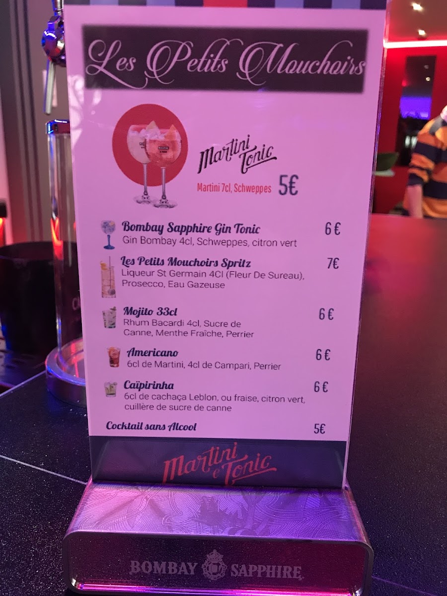 Les Petits Mouchoirs — menu