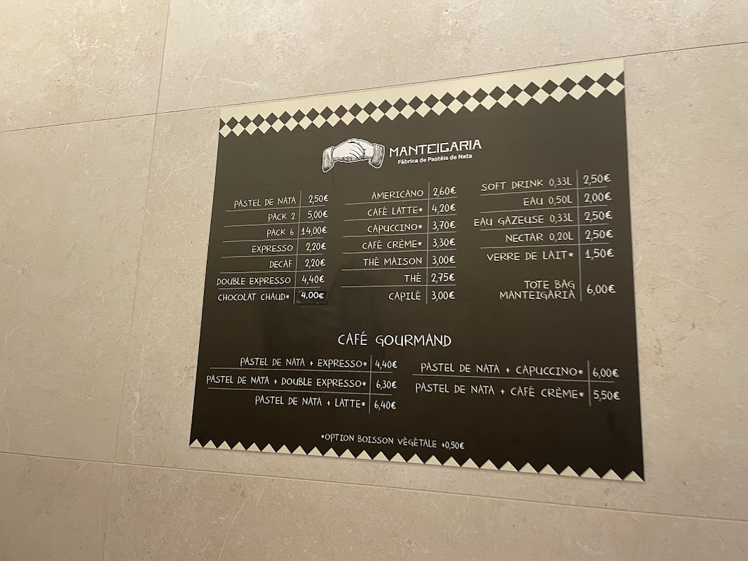 Manteigaria — menu