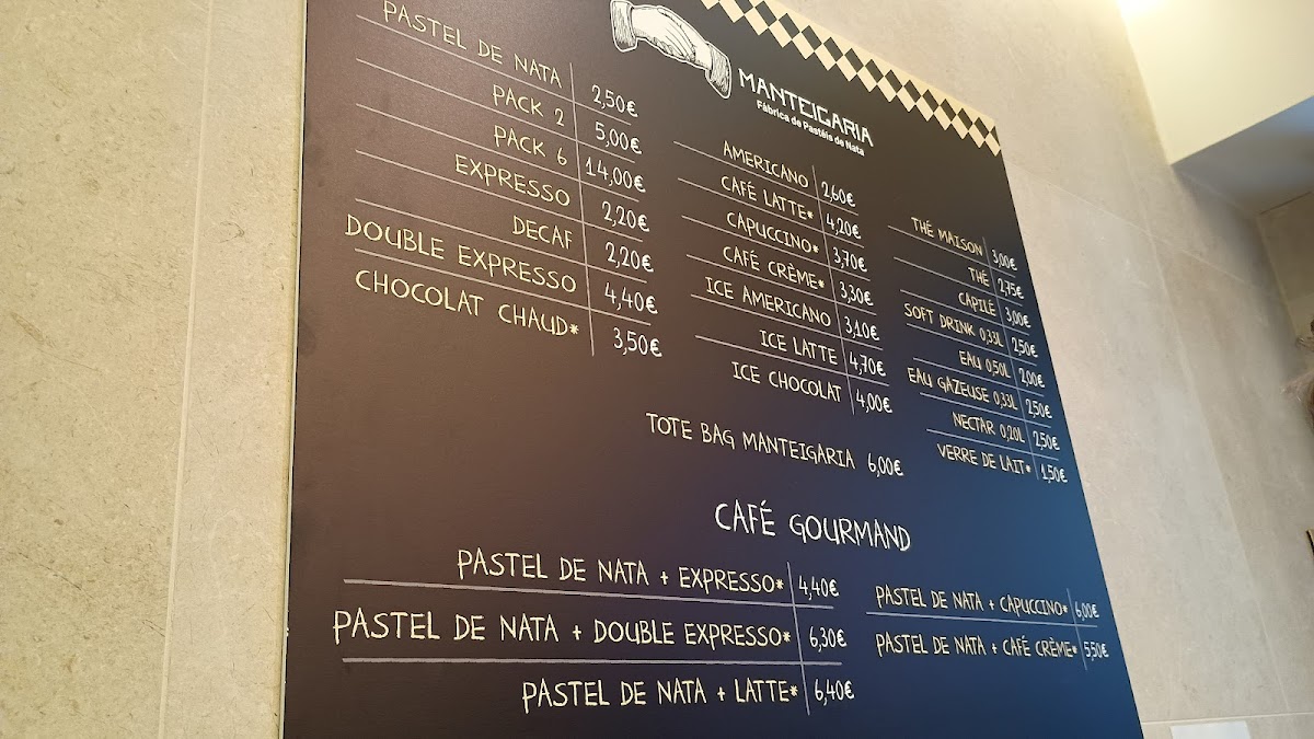 Manteigaria — menu