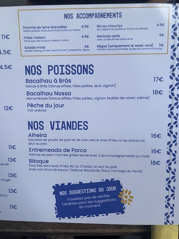 Nossa Churrasqueira Paris 15 — menu