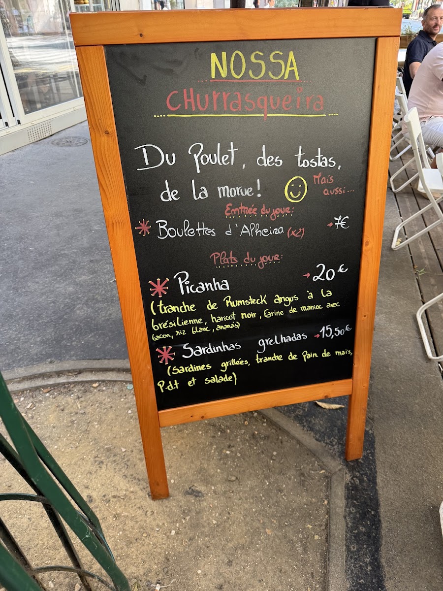 Nossa Churrasqueira Paris 15 — menu
