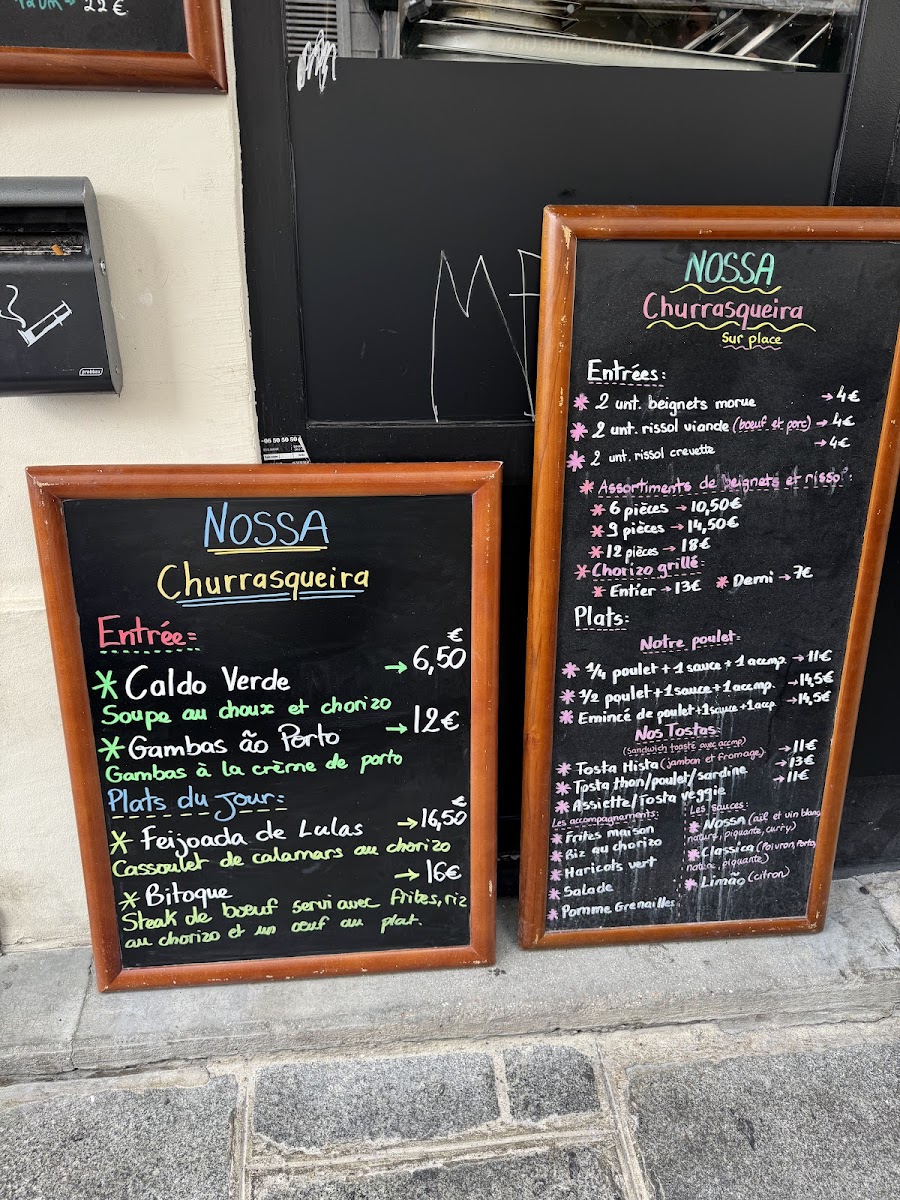 Nossa Churrasqueira Paris 5 — menu