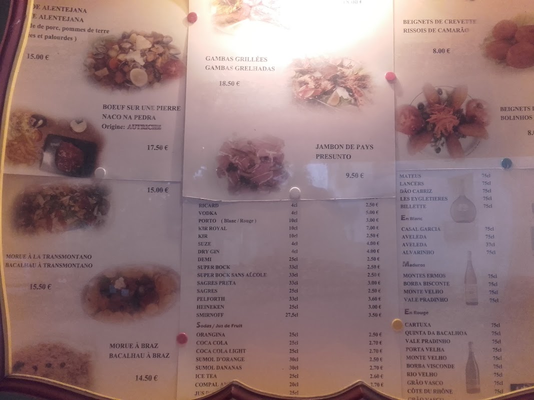 O cantinho — menu