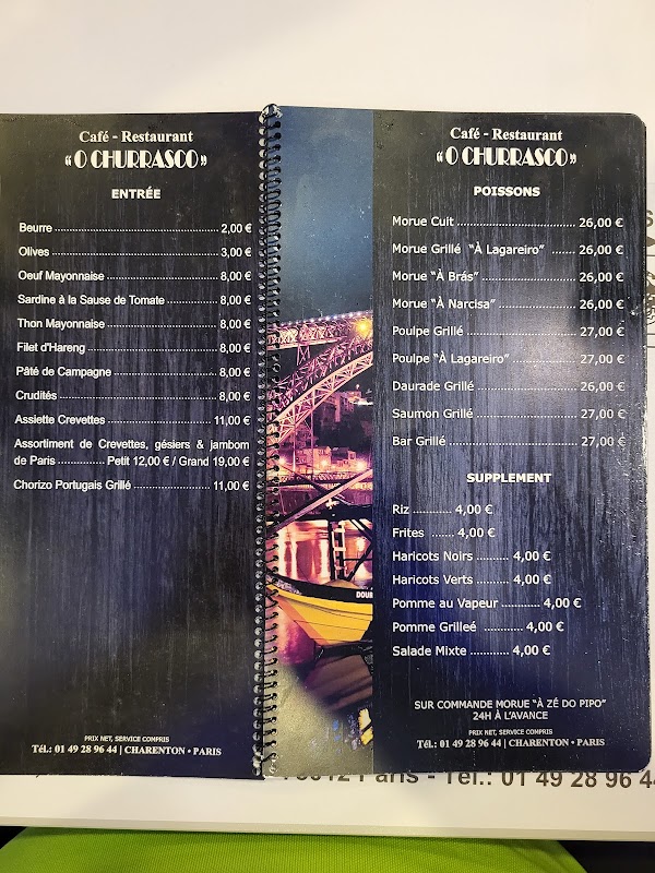 O Churrasco — menu