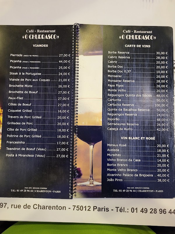 O Churrasco — menu
