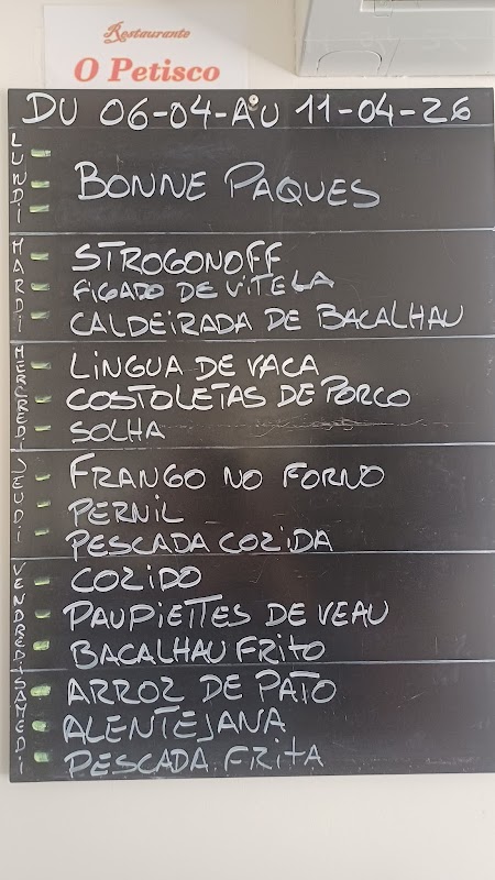 O petisco — menu