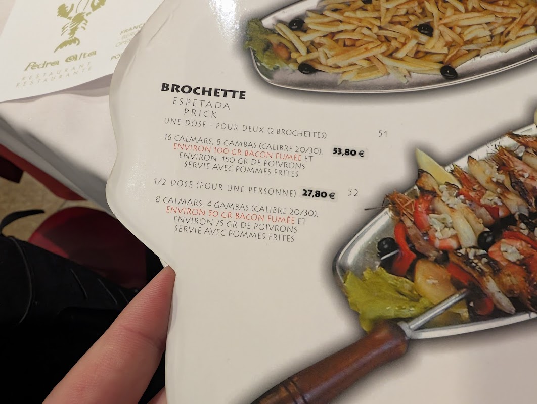 Pedra Alta — menu