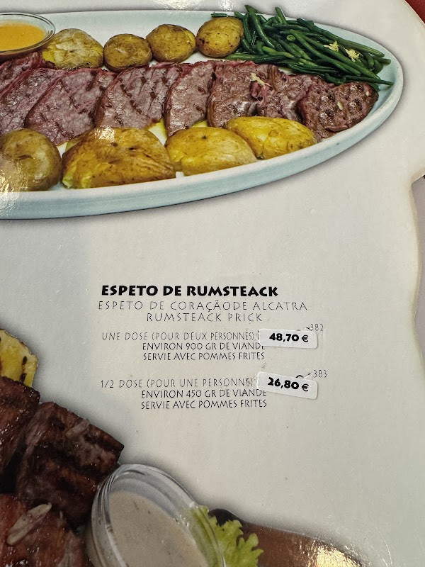 Pedra Alta Bastille — menu