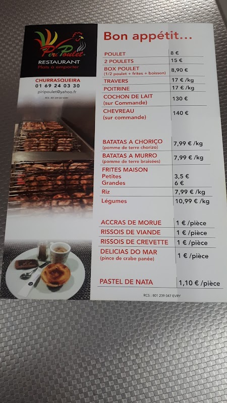 Piri Poulet Montgeron Churasqueira — menu