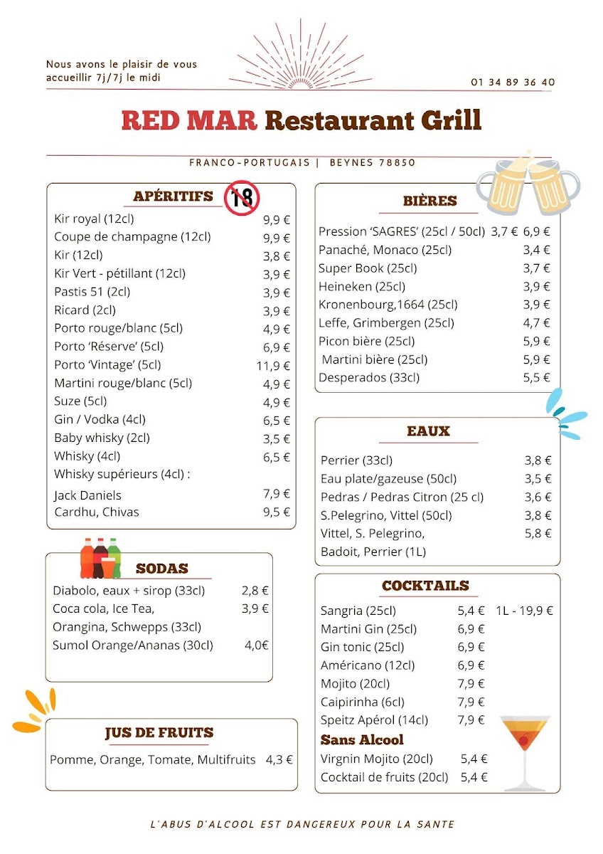 Restaurant RED MAR — menu