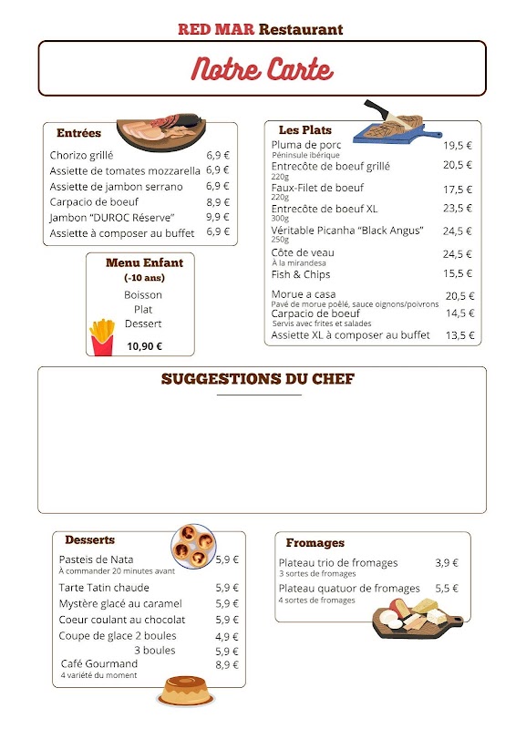 Restaurant RED MAR — menu