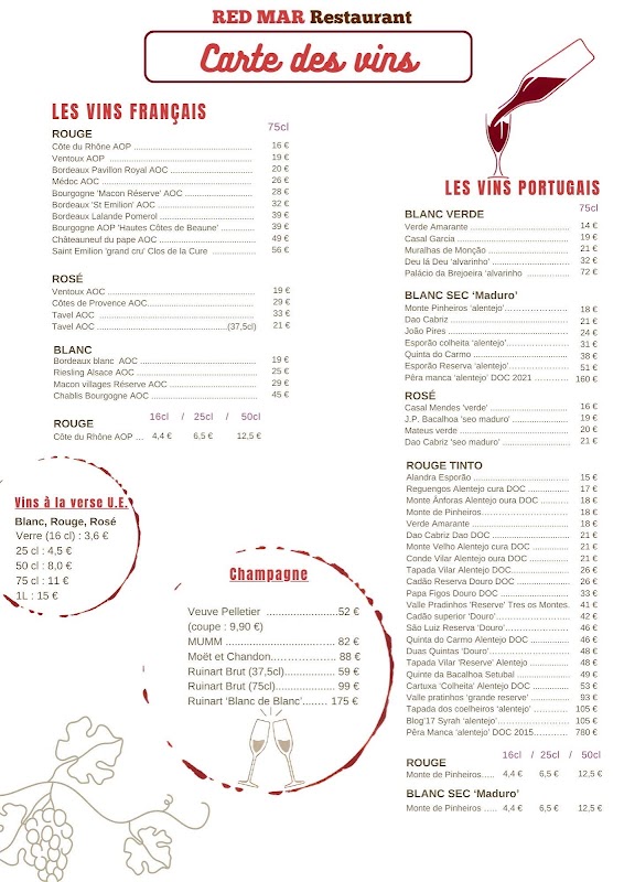 Restaurant RED MAR — menu