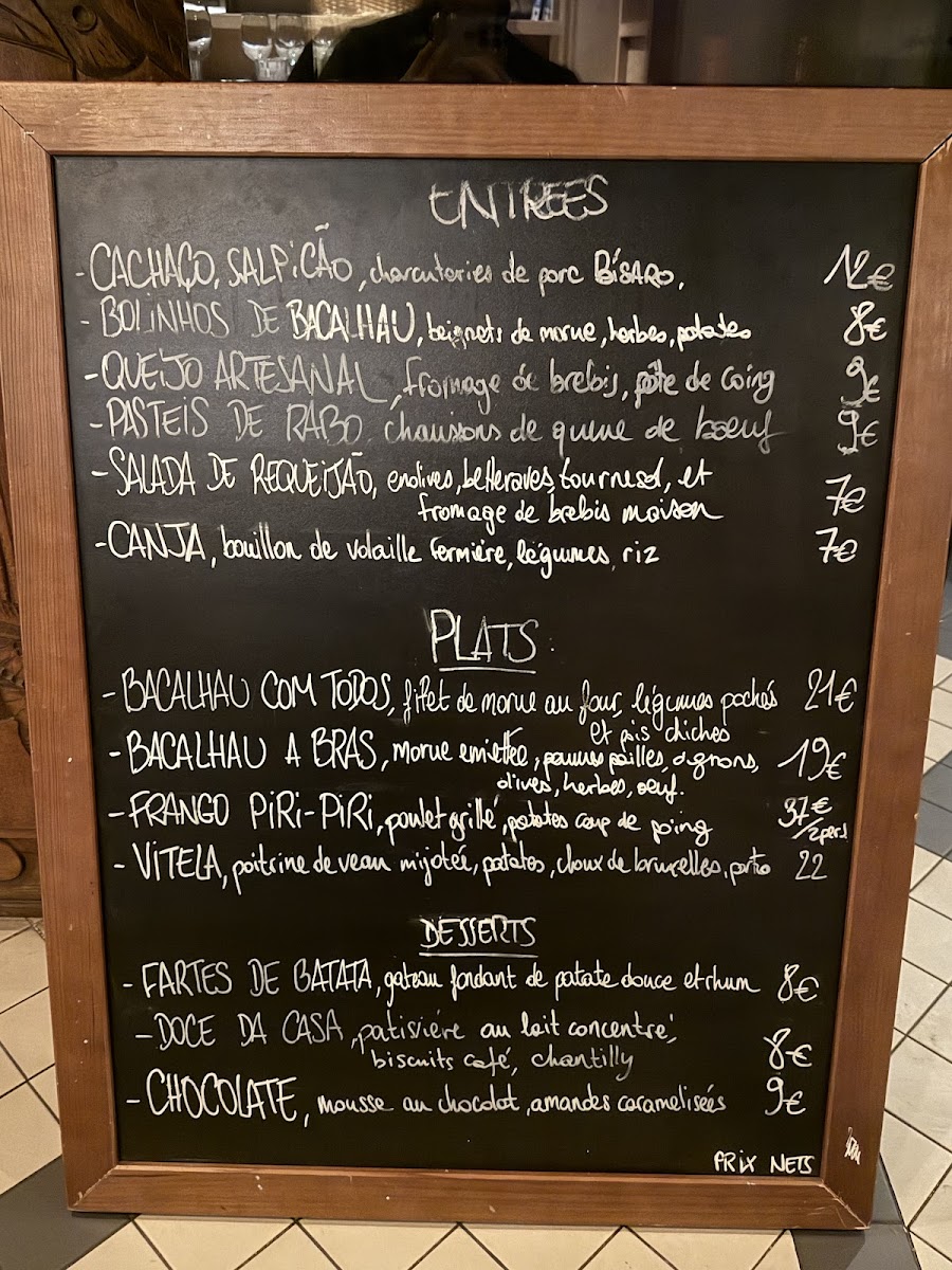 Sapinho — menu