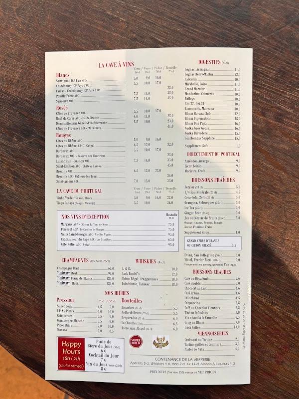 La Grange — menu